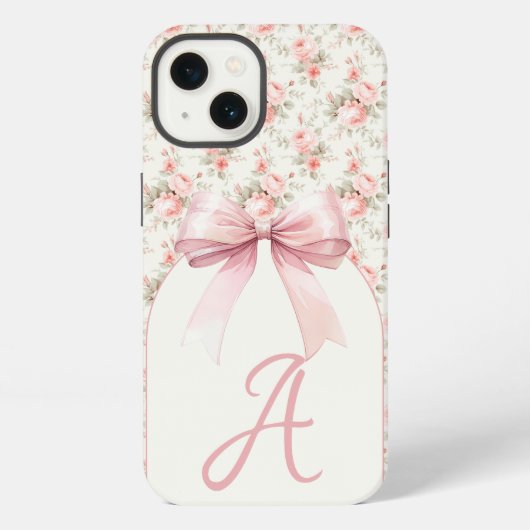 Etui iPhone 13 Coquette Monogram Rose Bow (Verso)