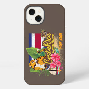 Etui iPhone 13 Costa Rica vintage drapeau félidé rétro Souvenir
