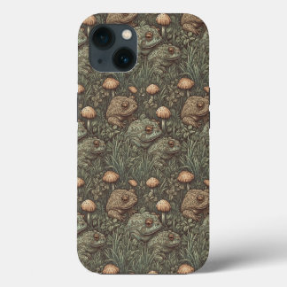 Etui iPhone 13 Cottagecore Grenouille et champignons iPhone / coq