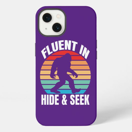 Etui iPhone 13 Courant à cache-cache drôle Bigfoot (Verso)
