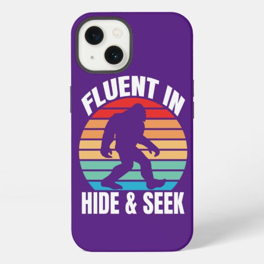 Etui iPhone 13 Courant à cache-cache drôle Bigfoot (Verso)