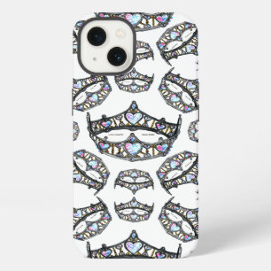 Etui iPhone 13 Couronnes de Reine de Coeur en Argent Tiares boîti