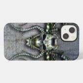 Etui iPhone 13 Crâne Alien (Verso Horizontal)