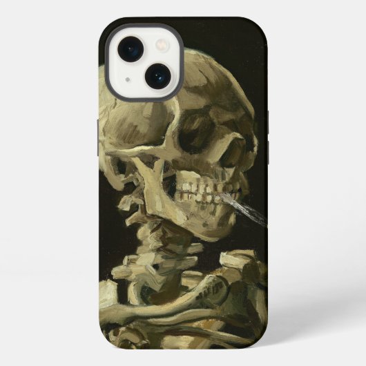 Etui iPhone 13 Crâne avec cigarette Van Gogh (Verso)