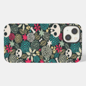 Etui iPhone 13 Crâne dans les fleurs (Verso Horizontal)