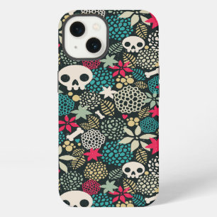 Etui iPhone 13 Crâne dans les fleurs