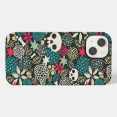 Etui iPhone 13 Crâne dans les fleurs (Verso Horizontal)