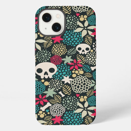 Etui iPhone 13 Crâne dans les fleurs (Verso)