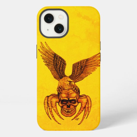 Etui iPhone 13 Crâne d'araignée avec aigle (Verso)