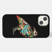 Etui iPhone 13 Crâne de corbeau Sucre Nevermore (Verso Horizontal)