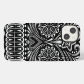 Etui iPhone 13 Crâne de sucre blanc et noir complexe (Verso Horizontal)