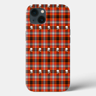 Etui iPhone 13 Crâne et os croisés Plaque rouge et noire