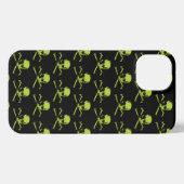 Etui iPhone 13 Crâne gothique Et Crossbones Motif Vert (Verso Horizontal)