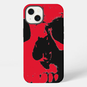 Etui iPhone 13 Crâne noir et rouge