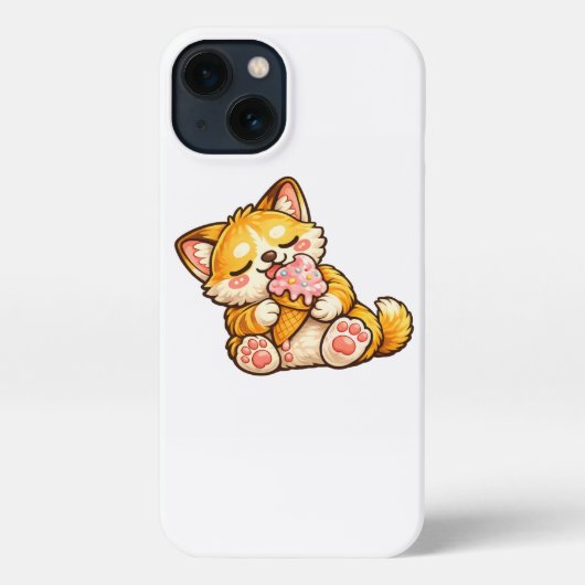 Etui iPhone 13 Crème Glacée de Chat Mignon (Verso)