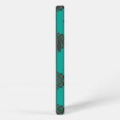 Etui iPhone 13 "Crimson Scrolls - Bold Elegance" (Côté droit)