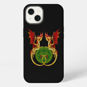Etui iPhone 13 Croissant de lune celtique et dragons