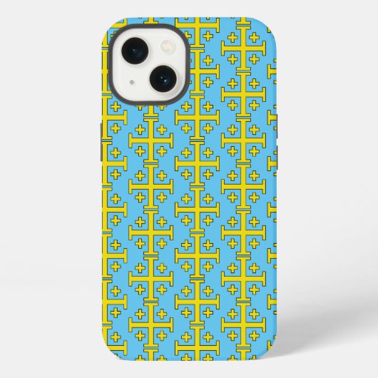 Etui iPhone 13 Croix de Jérusalem Croix quintuple du Christ (Verso)