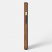 Etui iPhone 13 Cuir Brun Faux Monogramme (Côté gauche)