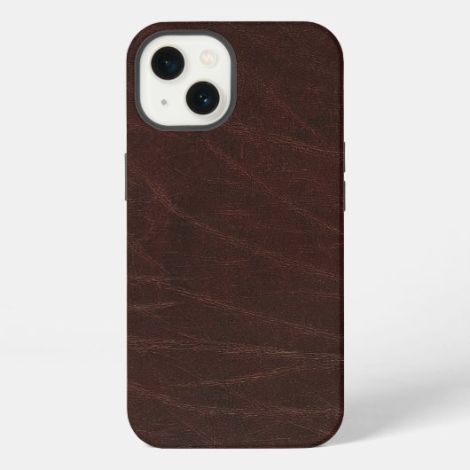 Etui iPhone 13 Cuir Brun Foncé (Verso)