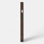 Etui iPhone 13 Cuir Texturé Marron (Côté gauche)
