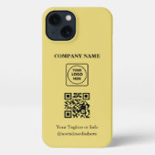 Etui iPhone 13 Custom Square Logo QR Code Gold iphone case (Verso)