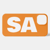 Etui iPhone 13 Customisé Moderne Design Nom Monogram Orange. (Verso Horizontal)