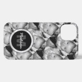 Etui iPhone 13 Customisez votre motif photo noir blanc Monogramme (Verso Horizontal)