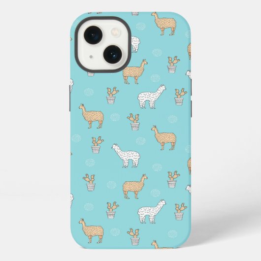 Etui iPhone 13 Cute Alpaca Llama Cactus Pattern (Verso)