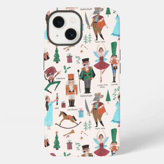 Etui iPhone 13 Cute Ecru Nutcracker Ballet Noël (Verso)