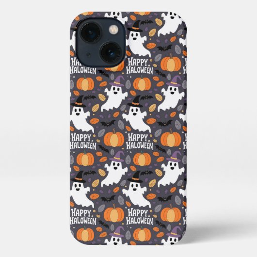 Etui iPhone 13 Cute Ghost Pumpkin Pattern – Happy Halloween (Verso)