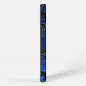 Etui iPhone 13 DAMASK GEM MONOGRAM bleu foncé (Côté droit)