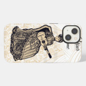Etui iPhone 13 dame avec guitare (Verso Horizontal)