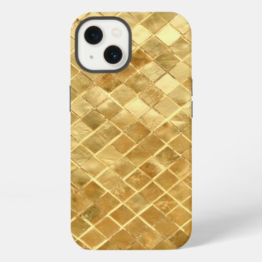 Etui iPhone 13 Damier Doré d'Automne (Verso)