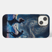 Etui iPhone 13 danser dans la nuit étoilée (Verso Horizontal)