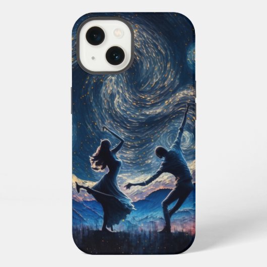 Etui iPhone 13 danser dans la nuit étoilée (Verso)