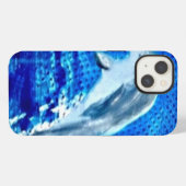 Etui iPhone 13 Dauphin sauteur animal marin bleu (Verso Horizontal)