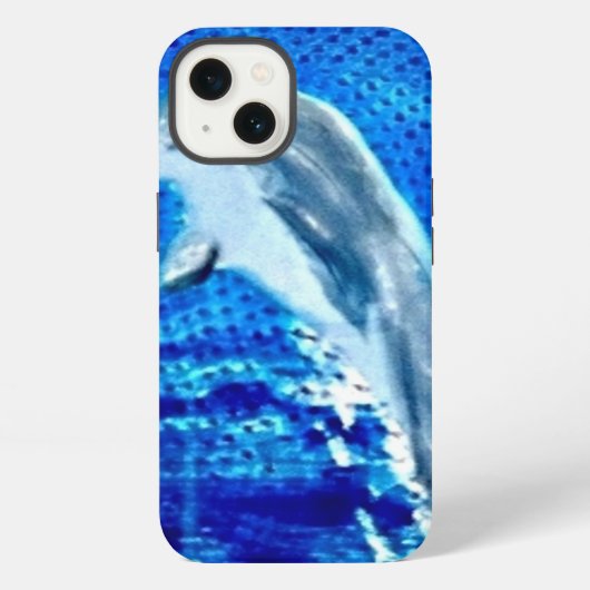 Etui iPhone 13 Dauphin sauteur animal marin bleu (Verso)