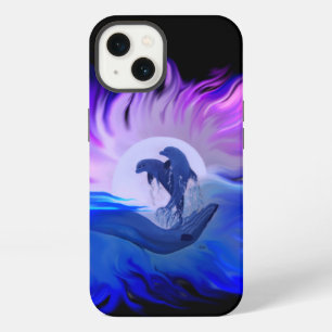 Etui iPhone 13 Dauphins au clair de lune