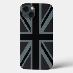 Etui iPhone 13 Décor noir Union Jack British