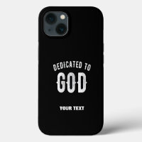 DÉDIÉ À DIEU PERSONNALISABLE COOL TEXTE BLANC