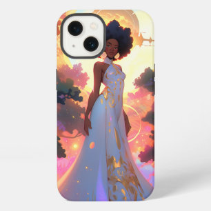 Etui iPhone 13 Déesse de la Nature Art Fantastique Afro-Américain
