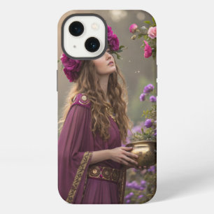 Etui iPhone 13 Déesse Florale Élégante - Housse de Téléphone Arti