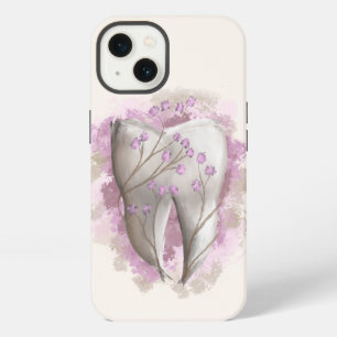 Etui iPhone 13 Dent & Fleurs, peinture surréaliste. Art dentaire