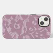 Etui iPhone 13 Dentelle violette (Verso Horizontal)