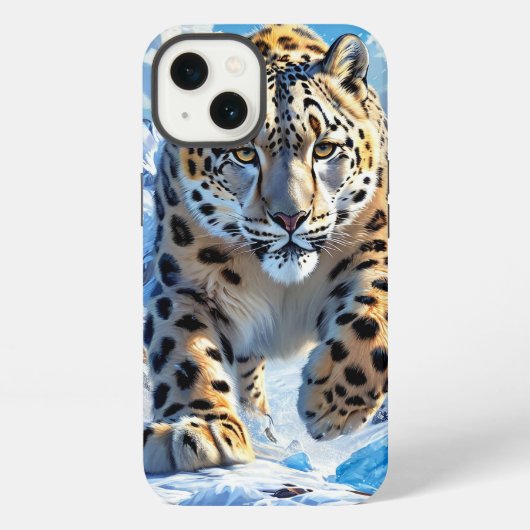 Etui iPhone 13 Design Esthétique Félin Élégant d'Hiver (Verso)