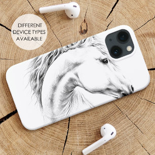 Etui iPhone 13 Dessin au crayon portrait de cheval Art équestre