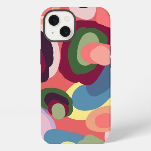 Etui iPhone 13 Dessin géométrique coloré (Verso)