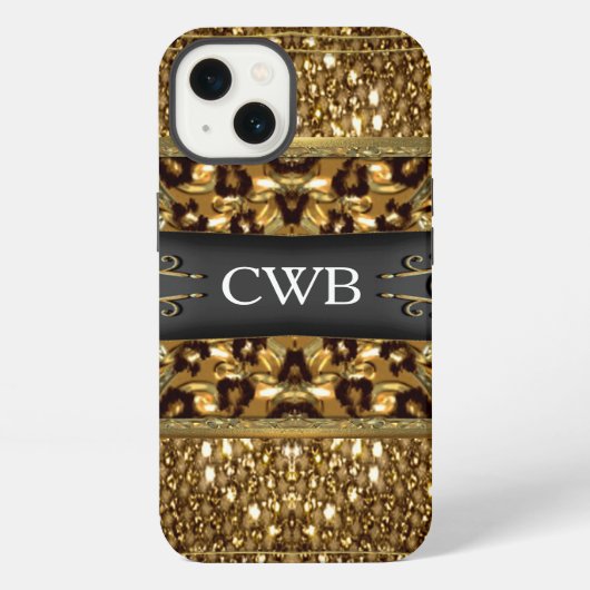 Etui iPhone 13 Digloos Guépard Monogramme (Verso)