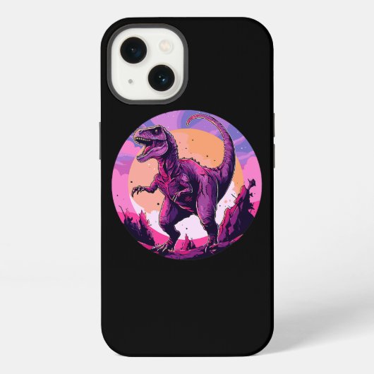 Etui iPhone 13 Dinosaure Alien Vintage dans l'Espace (Verso)